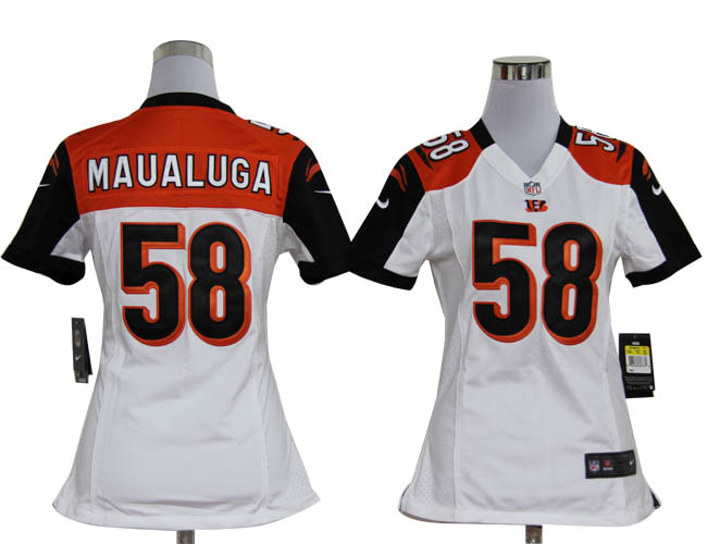 Nike North Cincinatti Bengals 58 Rey Maualuga Women's white Game NFL Jerseys